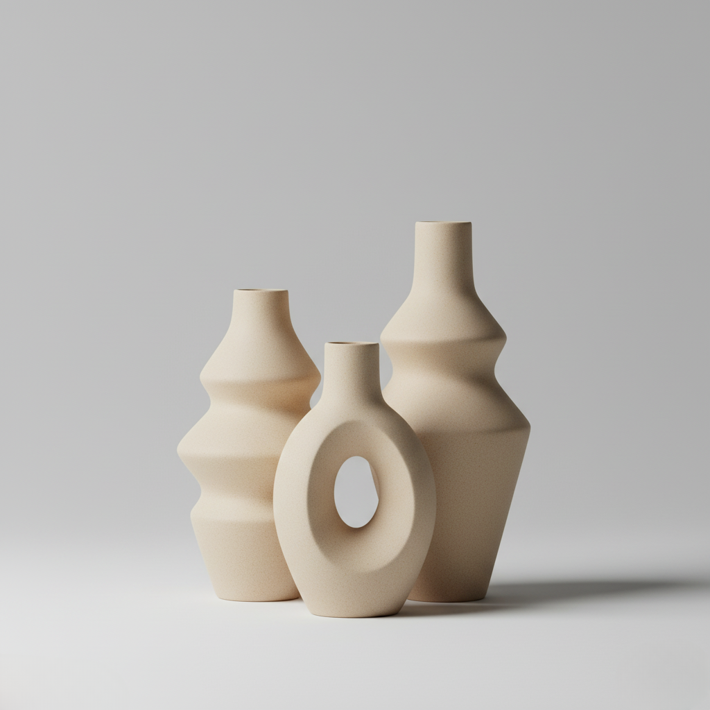 Set di vasi scultorei in ceramica