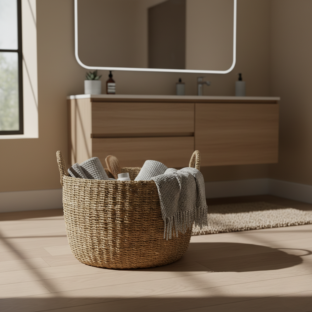 Cesto portaoggetti intrecciato