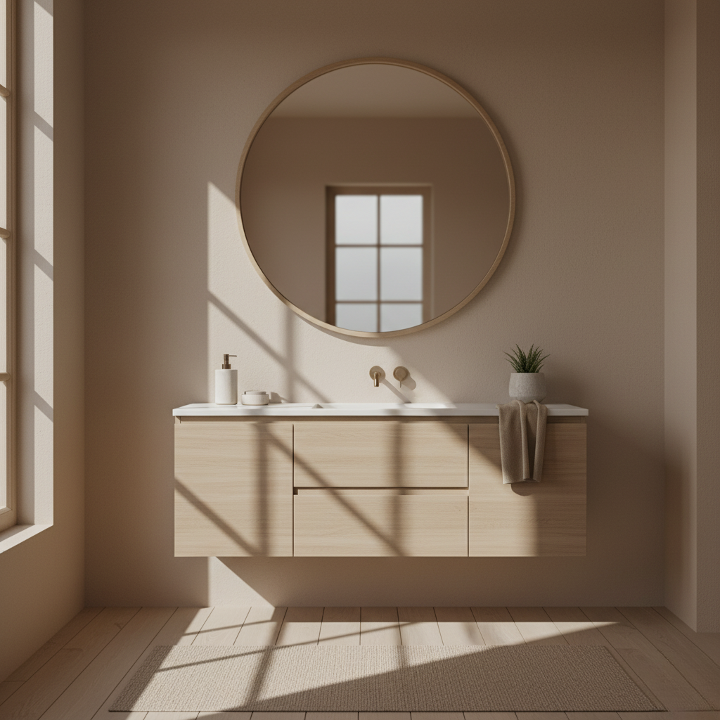 Specchio da parete rotondo minimalista