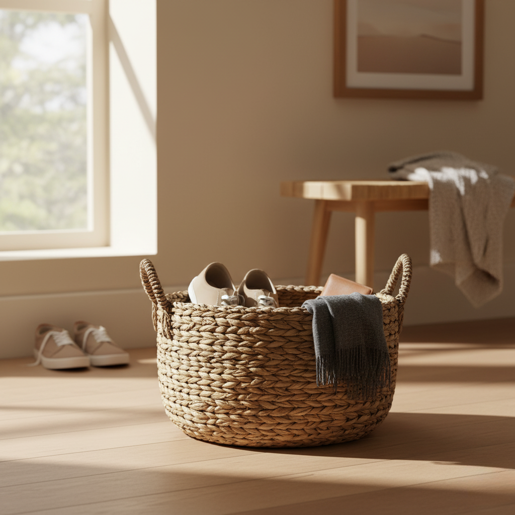 Cesto portaoggetti intrecciato