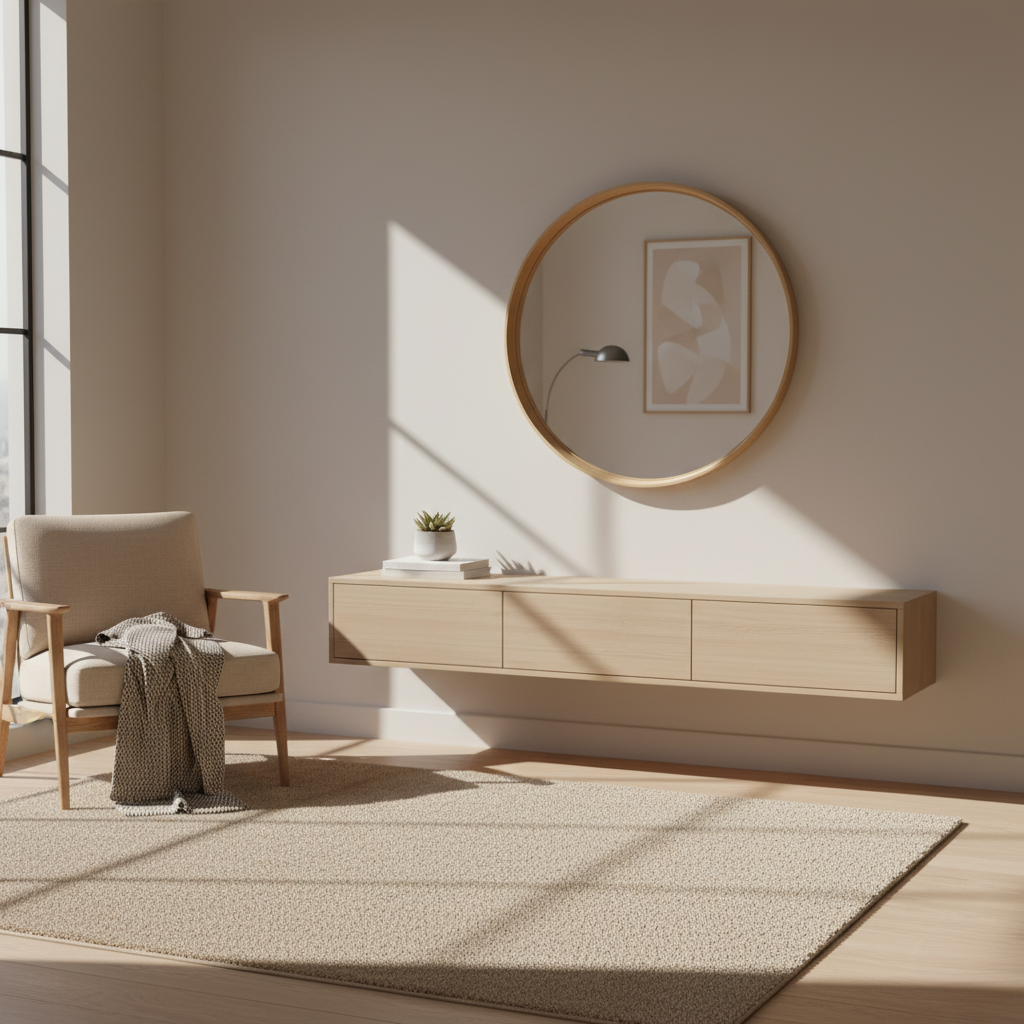 Specchio da parete rotondo minimalista